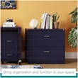 Pemberly Row Lateral Metal Filing Cabinet 30 in. Wide 2 Drawer Navy