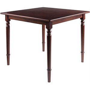 Pemberly Row 36&quot Square Transitional Solid Wood Dining Table in Walnut