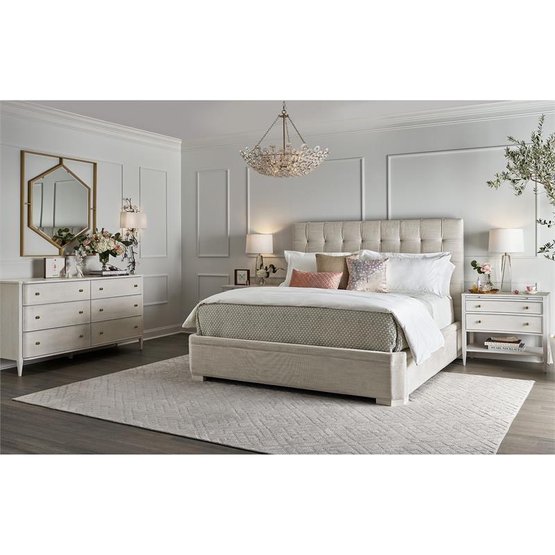Pemberly Row Modern / Contemporary Uptown Fabric Bed King in Gray