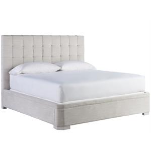 Pemberly Row Modern / Contemporary Uptown Fabric Bed King in Gray