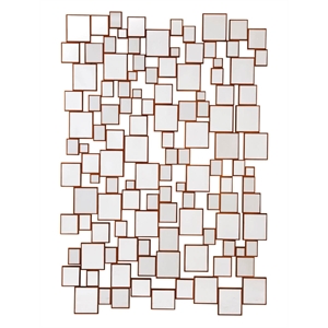 Pemberly Row Modern / Contemporary Wood Wall Mirror in Antique Gold