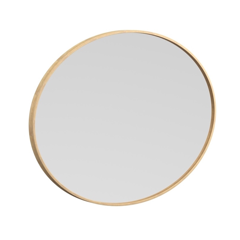 Pemberly Row Modern / Contemporary Metal Wall Mirror in Gold Finish