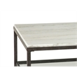 Pemberly Row Marble Rectangular Cocktail Table in Bronze and Ivory Marble