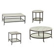 Pemberly Row Modern Marble Round Modern Cocktail Table in Bronze