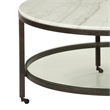 Pemberly Row Modern Marble Round Modern Cocktail Table in Bronze