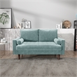 Pemberly Row Modern Velvet Living Room Loveseat In Grayish Cyan