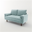 Pemberly Row Modern Velvet Living Room Loveseat In Grayish Cyan