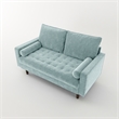 Pemberly Row Modern Velvet Living Room Loveseat In Grayish Cyan