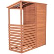 Pemberly Row Combination Firewood and Storage Shed in Medium Brown