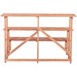 Pemberly Row Large 3-Tier Wood Step Plant Stand in Medium Brown