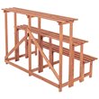 Pemberly Row Large 3-Tier Wood Step Plant Stand in Medium Brown