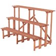 Pemberly Row Large 3-Tier Wood Step Plant Stand in Medium Brown
