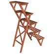 Pemberly Row 5-Tier A-Frame Wood Plant Stand in Medium Brown