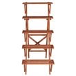 Pemberly Row 5-Tier A-Frame Wood Plant Stand in Medium Brown