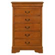 Pemberly Row Modern / Contemporary 5 Drawer Chest in Oak Finish