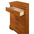 Pemberly Row Modern / Contemporary 5 Drawer Chest in Oak Finish