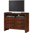 Pemberly Row Modern / Contemporary 6 Drawer TV Stand in Cherry
