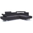 Pemberly Row Modern / Contemporary Twill Fabric Sectional in Black