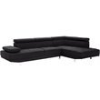 Pemberly Row Modern / Contemporary Twill Fabric Sectional in Black