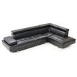 Pemberly Row Modern / Contemporary Faux Leather Sectional in Black