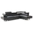 Pemberly Row Modern / Contemporary Faux Leather Sectional in Black