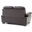 Pemberly Row Contemporary Faux Leather Loveseat in Dark Brown