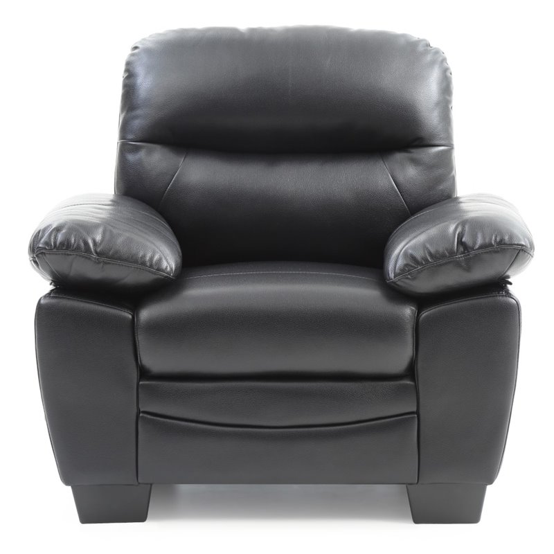 Pemberly Row Modern / Contemporary Faux Leather Chair in Black