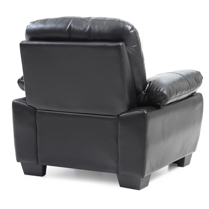 Pemberly Row Modern / Contemporary Faux Leather Chair in Black