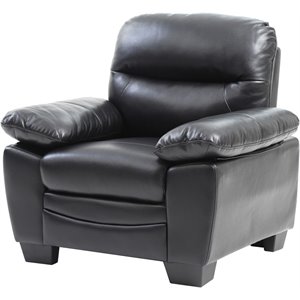 Pemberly Row Modern / Contemporary Faux Leather Chair in Black