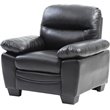 Pemberly Row Modern / Contemporary Faux Leather Chair in Black
