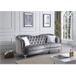 Pemberly Row Modern / Contemporary Velvet Sofa in Gray Finish
