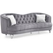 Pemberly Row Modern / Contemporary Velvet Sofa in Gray Finish