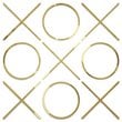 Pemberly Row 9 Piece Large Metal Tic Tac Toe Wall Sculpture Set in Gold