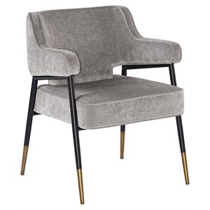 Pemberly Row 18.5&quot Contemporary Fabric Dining Armchair in Polo Club Stone