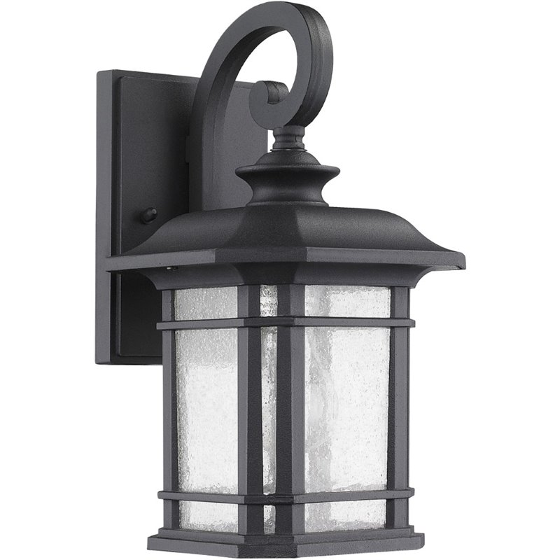 Pemberly Row Transitional 1 Light Black Outdoor Wall Sconce 13