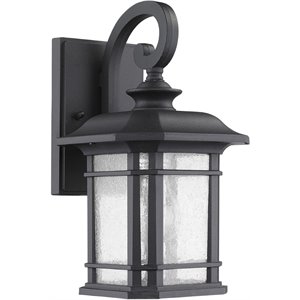 Pemberly Row Transitional 1 Light Black Outdoor Wall Sconce 13&quot Height