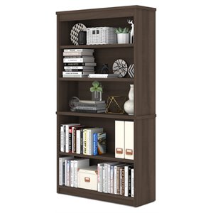 Pemberly Row Modern / Contemporary 36&quot Bookcase in Antigua Brown