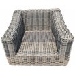 Pemberly Row 3-Tone Wicker Gray/Off White/Beige Arm Chair - Silver Gray Cushion