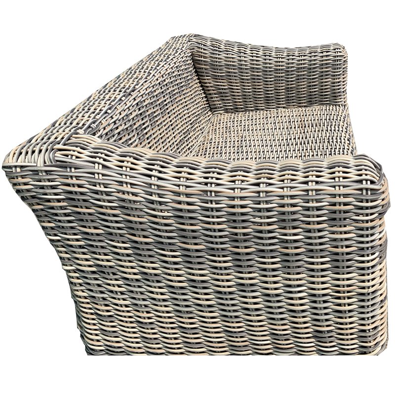 Pemberly Row 3-Tone Wicker Gray/Off White/Beige Loveseat - Silver Gray Cushion