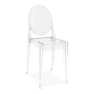 Pemberly Row 18.5&quot Mid-Century Plastic Crystal Dining Chair in Clear