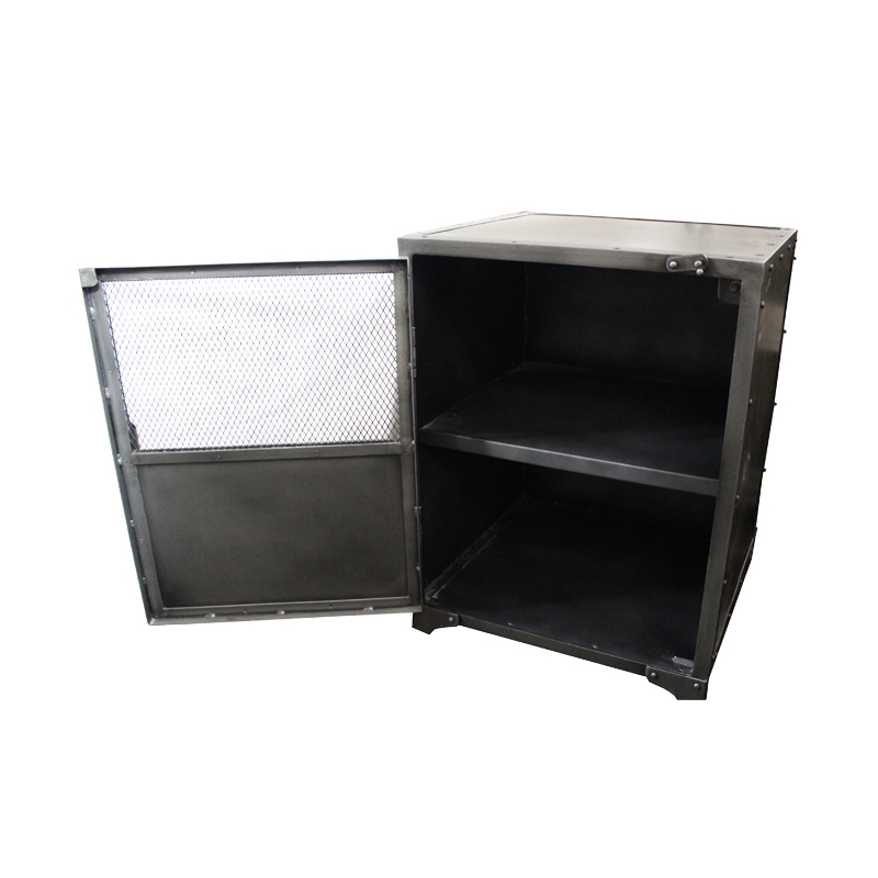 Pemberly Row Modern / Contemporary Metal Side Cabinet in Gray