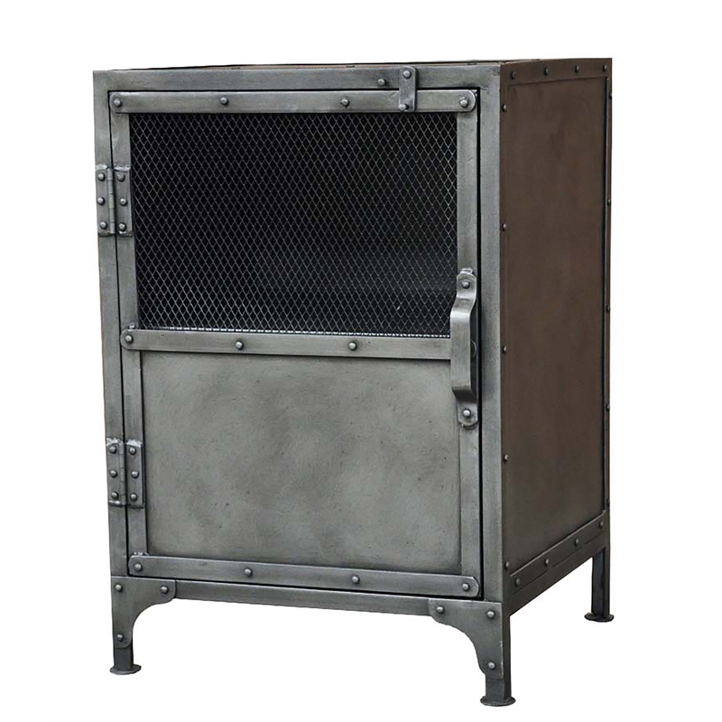 Pemberly Row Modern / Contemporary Metal Side Cabinet in Gray