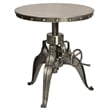 Pemberly Row Modern Adjustable Round Metal Gathering Table in Gray