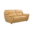 Pemberly Row Modern Yellow Color With Italian Leather Loveseat