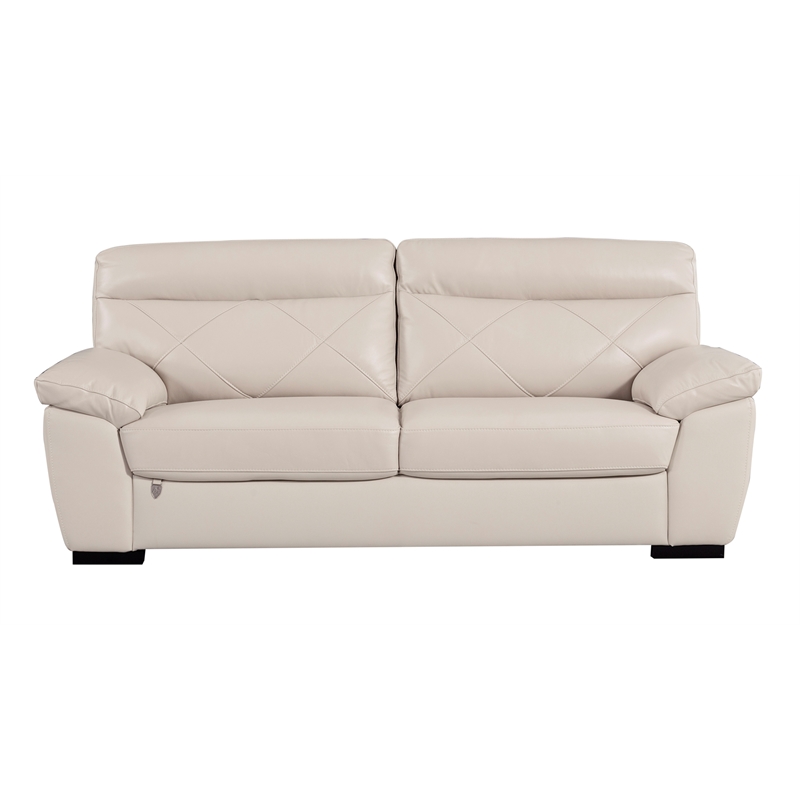 Pemberly Row Light Gray Color With Italian Leather Sofa and wooden legs