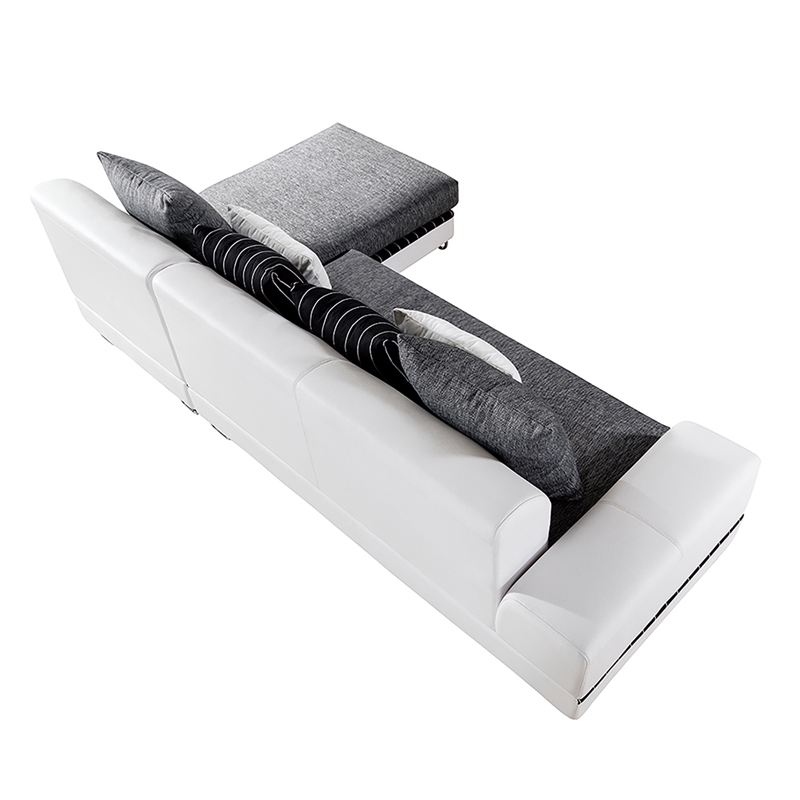 Pemberly Row Gray Color With Fabric Sectional Right Facing Chaise