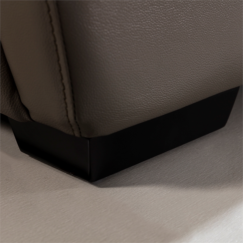 Pemberly Row Modern Taupe (Brown) Color With Italian Leather Sofa
