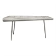 Pemberly Row Console Table w/ Silver Aluminum Cladding and Exposed Steel Screws