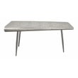Pemberly Row Console Table w/ Silver Aluminum Cladding and Exposed Steel Screws