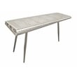 Pemberly Row Console Table w/ Silver Aluminum Cladding and Exposed Steel Screws